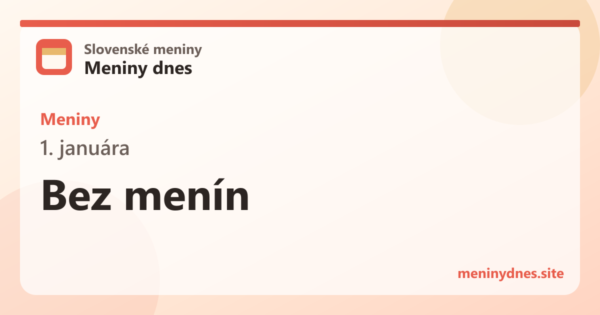 Meniny 1. januára
