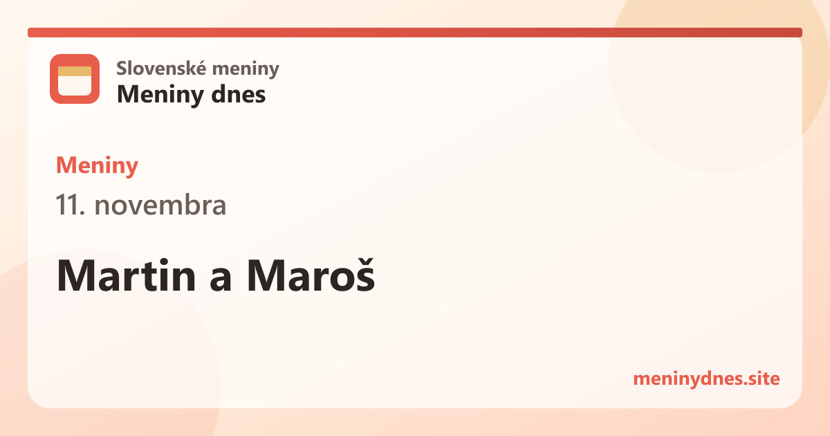 Meniny 11. novembra: Martin a Maroš