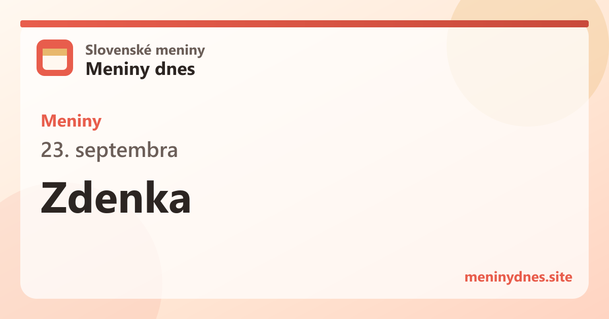Meniny 23. septembra: Zdenka