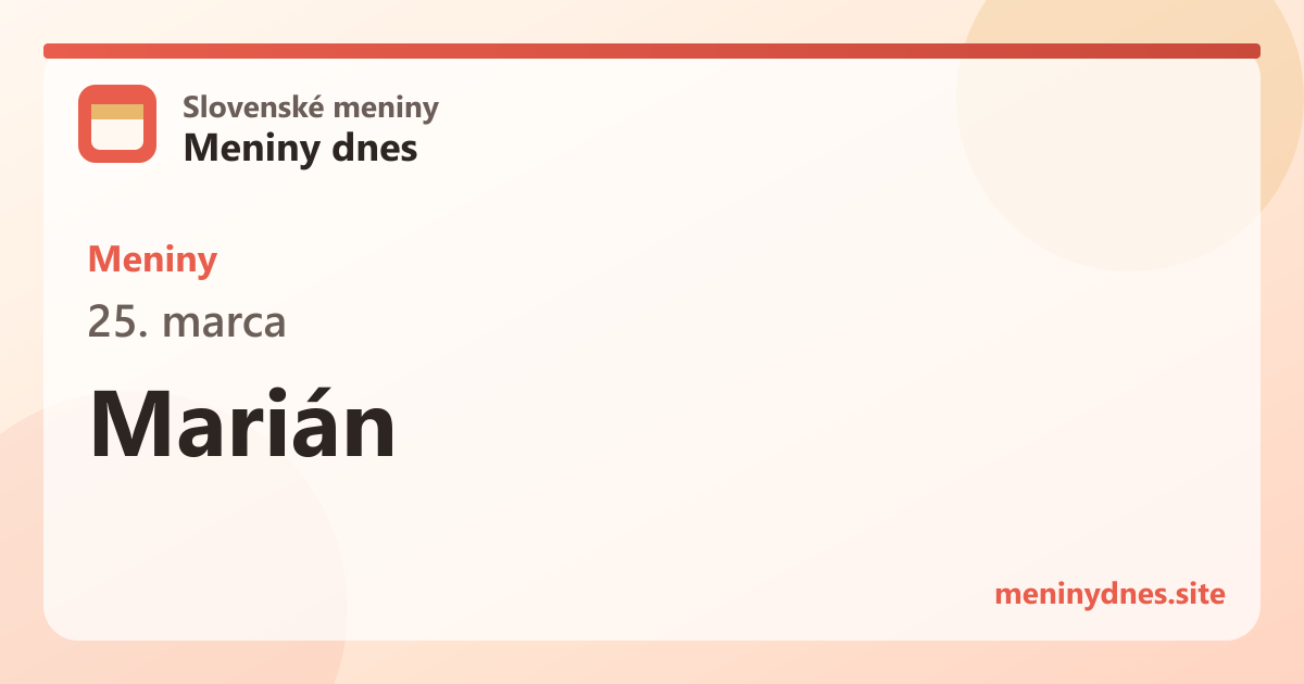 Meniny 25. marca: Marián