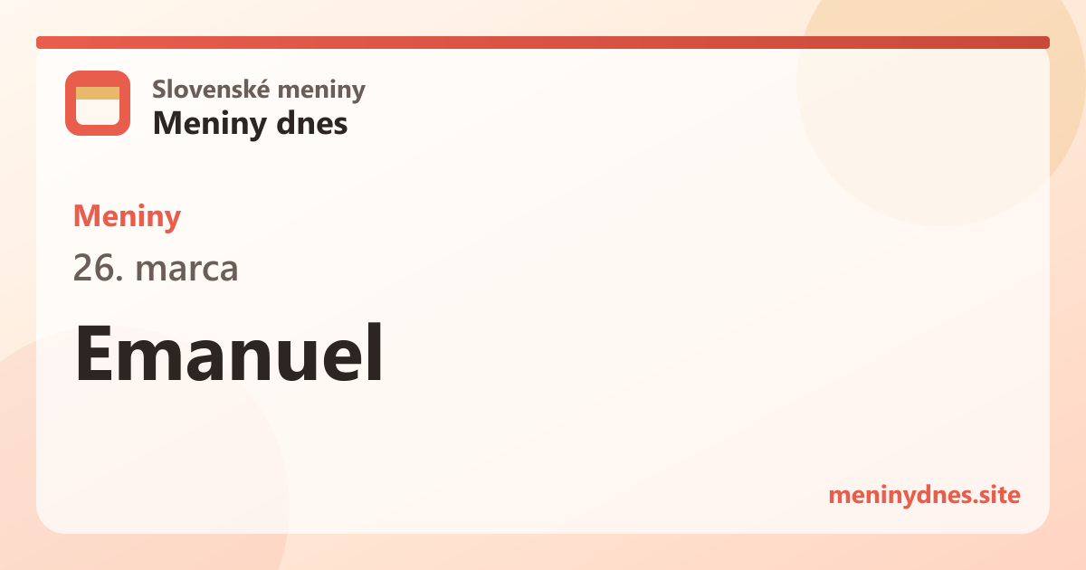 Meniny 26. marca: Emanuel