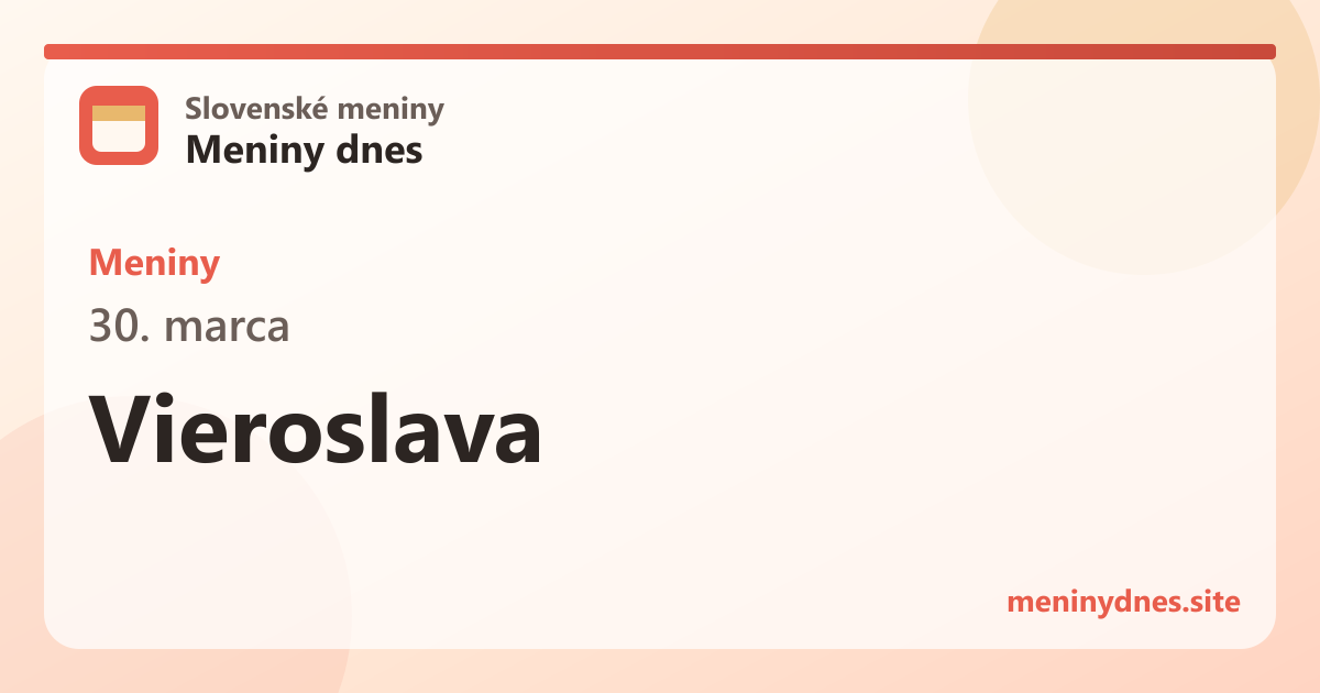 Meniny 30. marca: Vieroslava