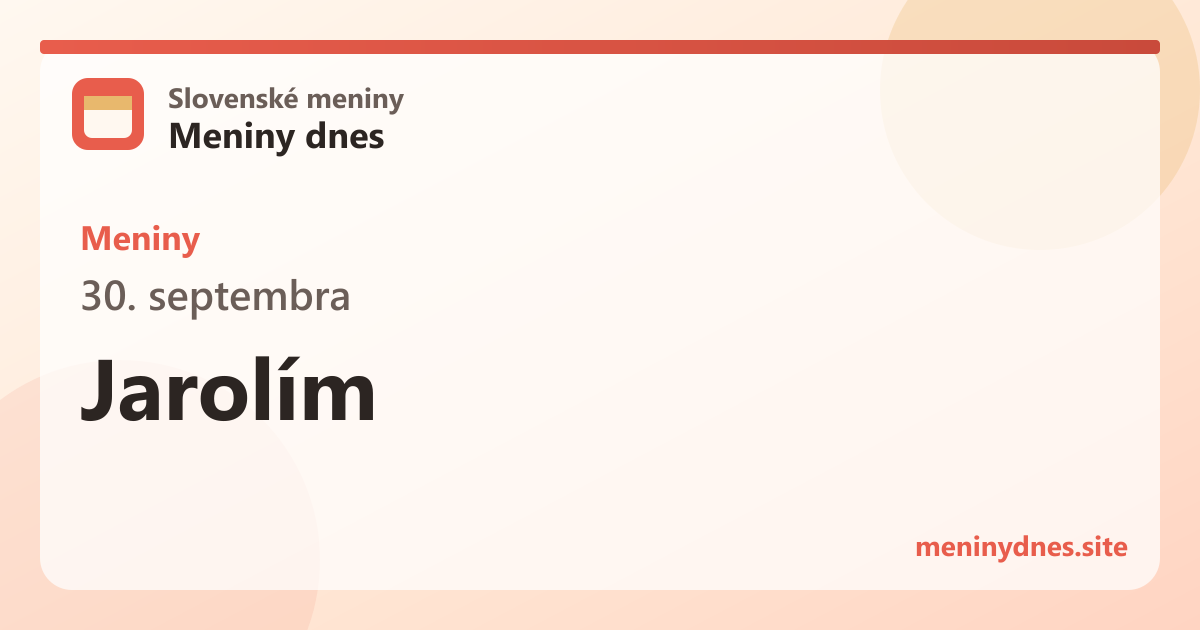 Meniny 30. septembra: Jarolím