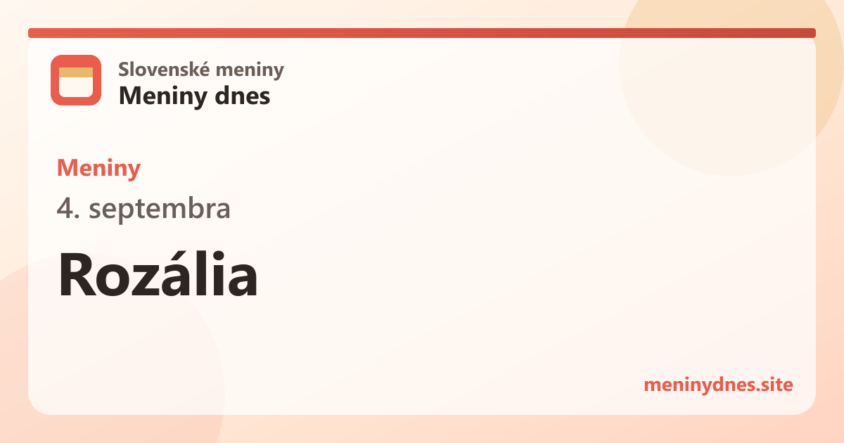 Meniny 4. septembra: Rozália