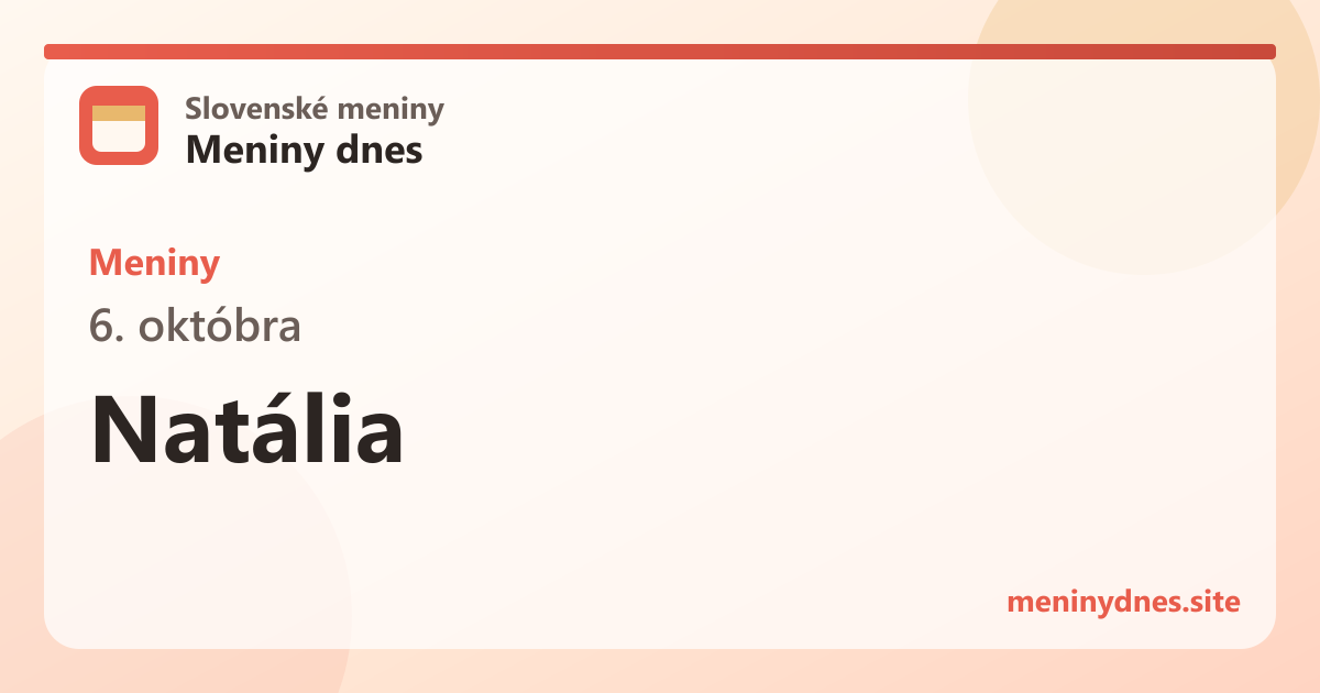 Meniny 6. októbra: Natália