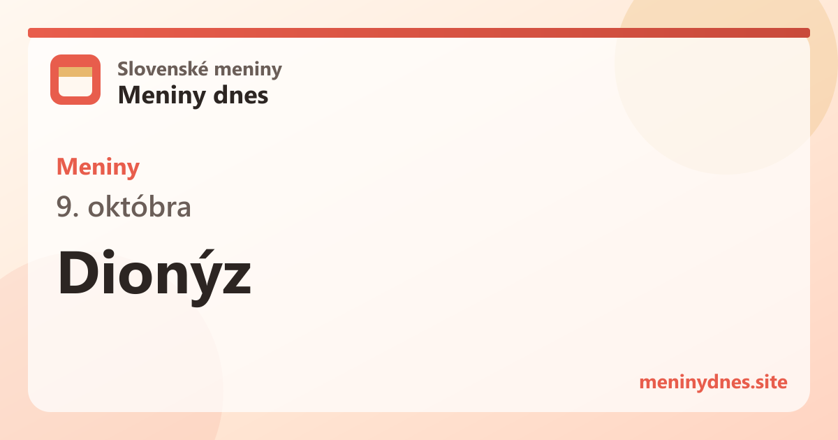Meniny 9. októbra: Dionýz