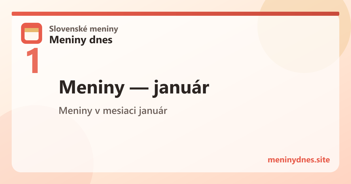 Meniny v mesiaci január