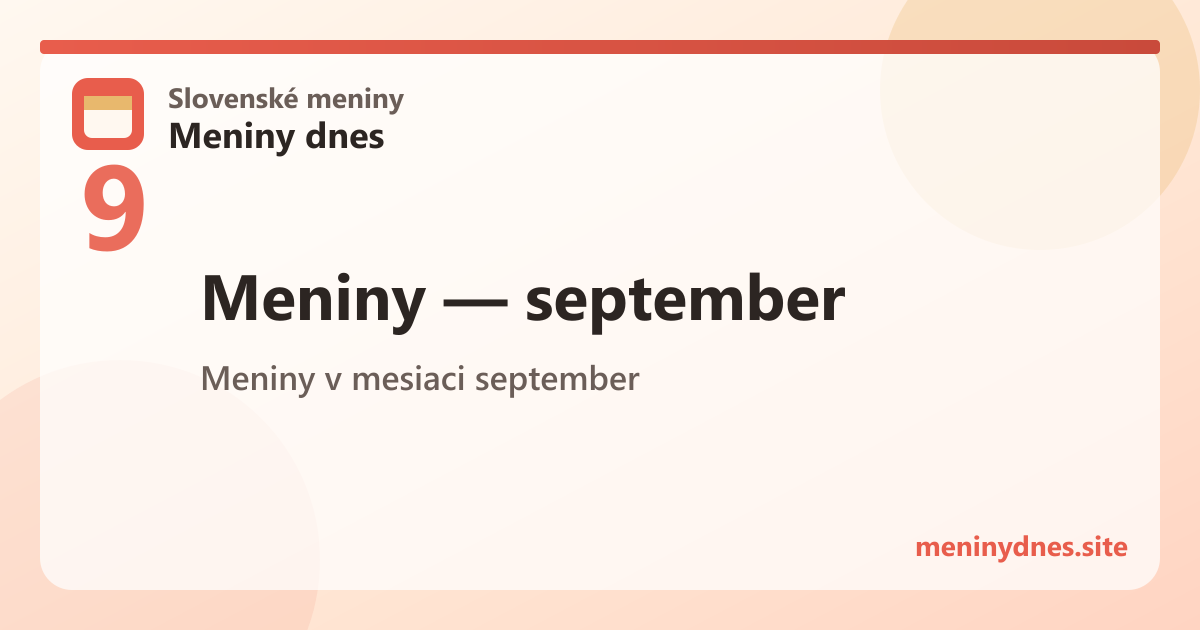 Meniny v mesiaci september
