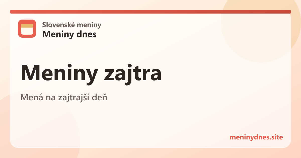 Meniny zajtra — infografika